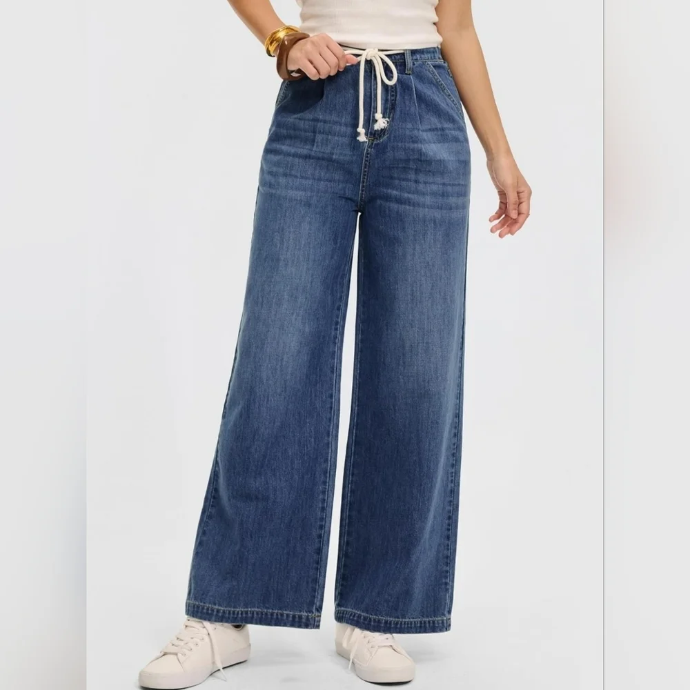 Classic Denim Wide Leg Jeans for Women